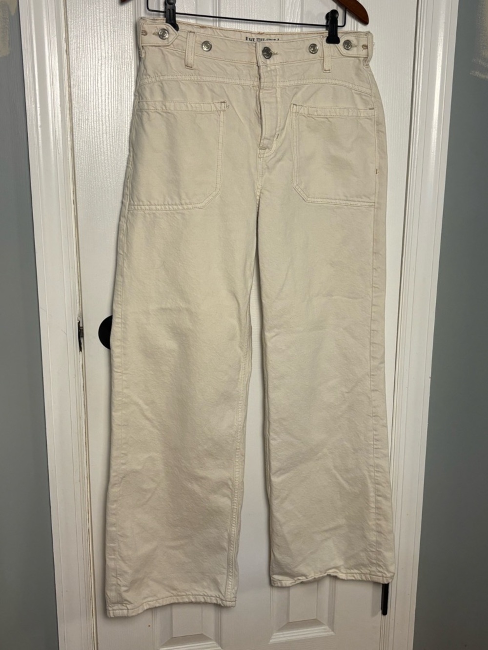 We The Free Cream Wide-Leg Jeans Size 27